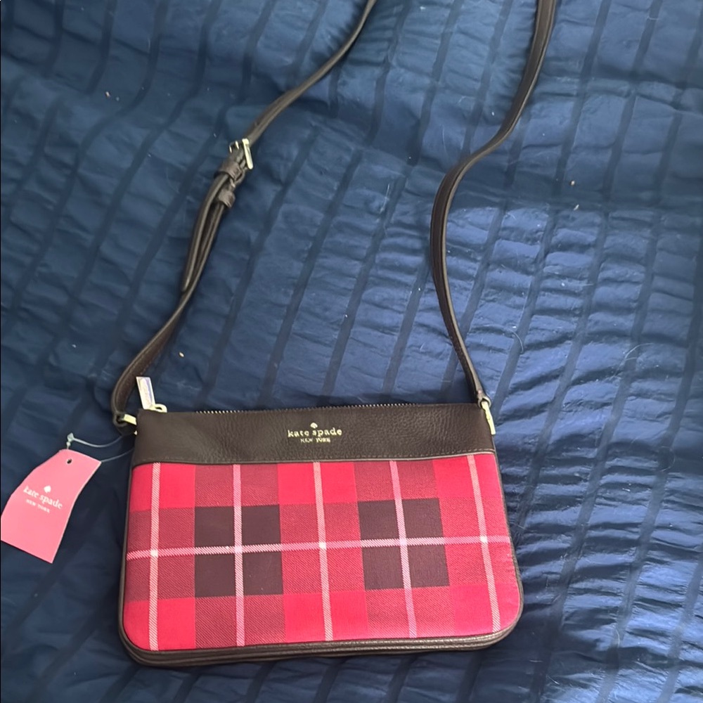 Kate Spade Red Plaid Crossbody Bag